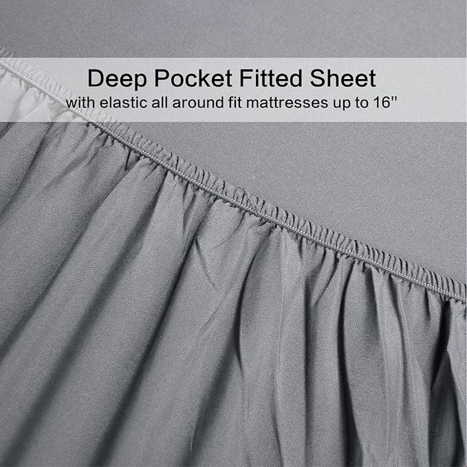 Twin Size Sheet Set - 3 Piece Set(Silver Gray),100% Brushed Microfiber 1800 Luxury Bedding,Hypoallergenic,Soft & Fade Resistant