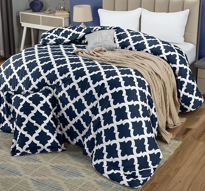 Utopia Bedding Twin Comforter Set Kids (Navy) with 1 Pillow Sham - Bedding Comforter Sets - Down Alternative Comforter - Soft and Comfortable - Machine Washable