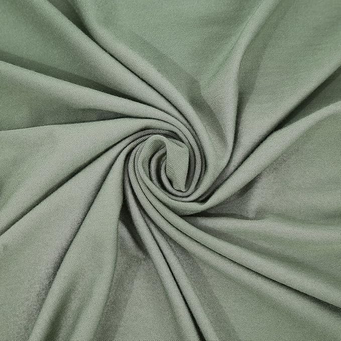 Large Jersey Knitted Swaddle Blanket for Baby, Soft Stretchy Receiving Blanket for Newborns with Hat, Baby Nursery Swaddle 47 x 47 inches(Sage)