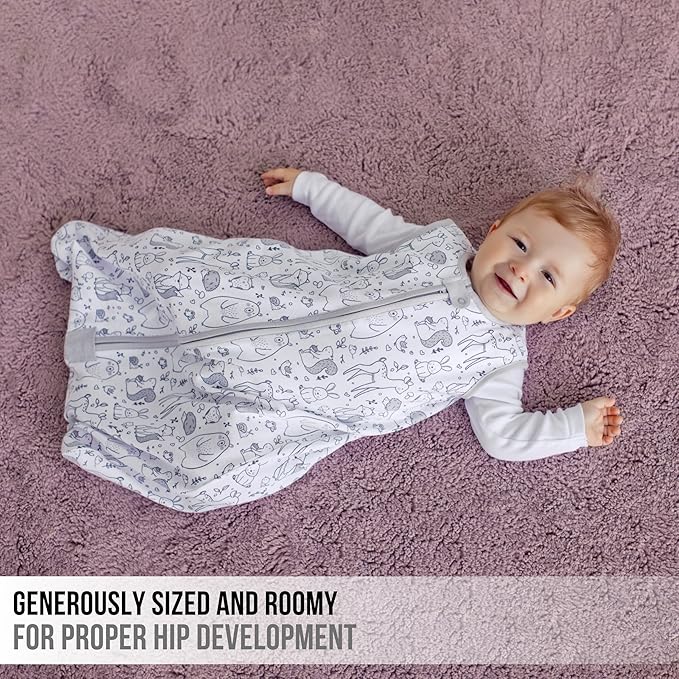 Baby Sleep Sack 1.0 TOG, Organic Cotton Baby Wearable Blanket with Two-Way Zipper, Swaddle Transition Baby Sleeping Bag, All-Season Sleep Sack for Newborn Infant Toddler Boy Girl, 2-Pack, 12-18 Month