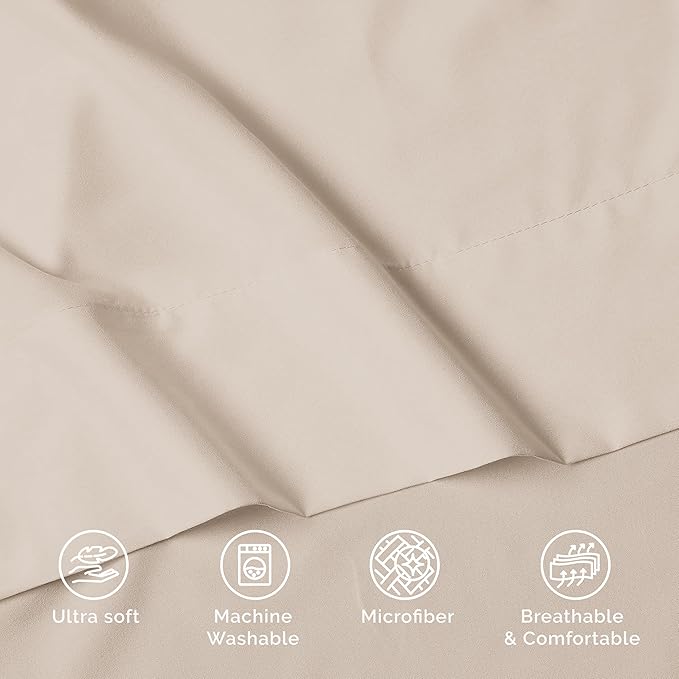 Luxury Flat Sheet on Amazon Elegant Comfort Wrinkle-Free 1500 Premier Hotel Quality 1-Piece Flat Sheet, King Size, Cream