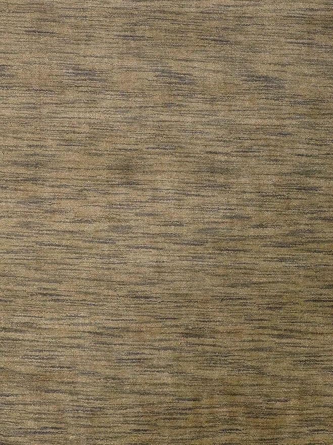 Rugsotic Carpets Hand Knotted Loom Wool 5'x8' Area Rug Solid Green L00111