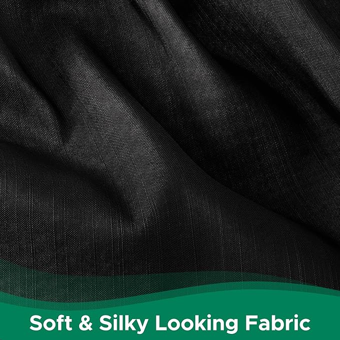 Biscaynebay Wrap Around Bed Skirts for Twin & Twin XL Beds with Extra Long Drop of 25", Black Adjustable Elastic Dust Ruffles Easy Fit Wrinkle Resistant Silky Luxurious Fabric Machine Washable