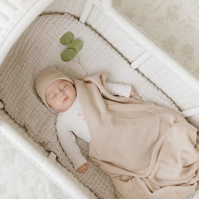 Baby Gift Set - Organic Cotton Newborn Blanket Essentials, Thoughtful Baby Shower & New Baby Gift for Boys & Girls (Luxe - Oatmeal)