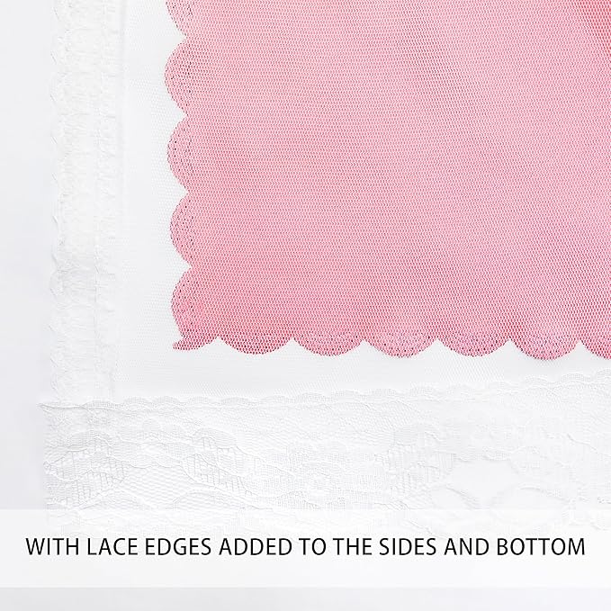 XiDi Pink Curtains for Girls Bedroom 84 Inches Long Blackout Nursery Curtains Double Layer with Sheer Overlay for Kids Toddler Princess Room Grommet Privacy Room Darkening Window Drapes 34 x 84 Inch