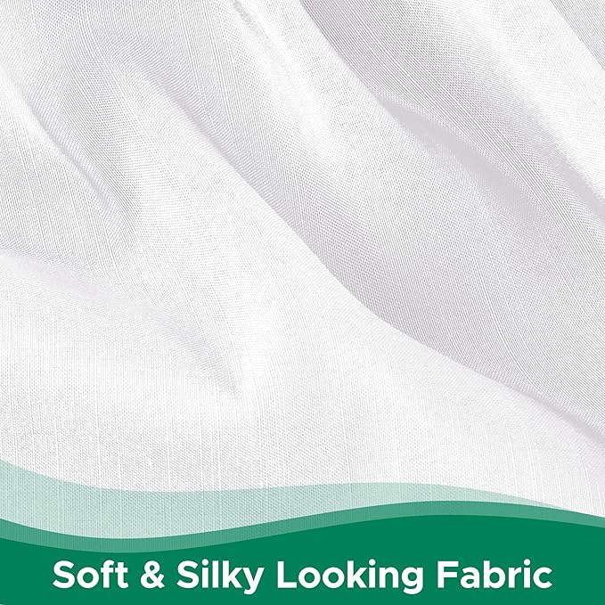 Biscaynebay Wrap Around Bed Skirts for Twin & Twin XL Beds 17" Drop, White Adjustable Elastic Dust Ruffles Easy Fit Wrinkle & Fade Resistant Silky Luxurious Fabric Solid Machine Washable