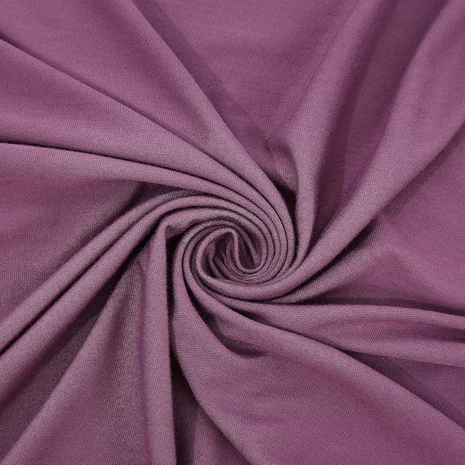Large Jersey Knitted Swaddle Blanket for Baby, Soft Stretchy Receiving Blanket for Newborns with Hat, Baby Nursery Swaddle 47 x 47 inches(Mauve)