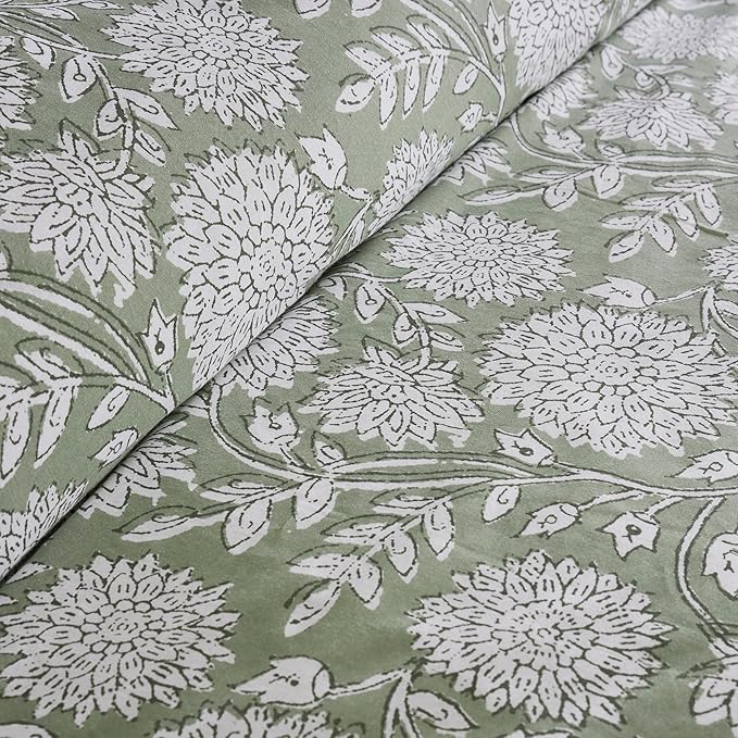 Levtex Home Adare Sage Reversible Twin/Twin XL Comforter Set (68x88in) with 1 Pillow Sham (26x20in) - Floral Bedding - Sage and White - 100% Cotton Twin Size Comforter Set - Soft, Pre-Washed