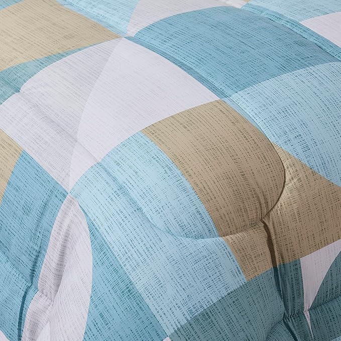 Geometric Comforter Set Full Size with Sheets Bed in a Bag – Deep Pocket Fitted Sheet with Elastic Corners, Cozy Comforter, Pillowcases & Shams – Soft Microfiber All Season Bedding – Machine Washable