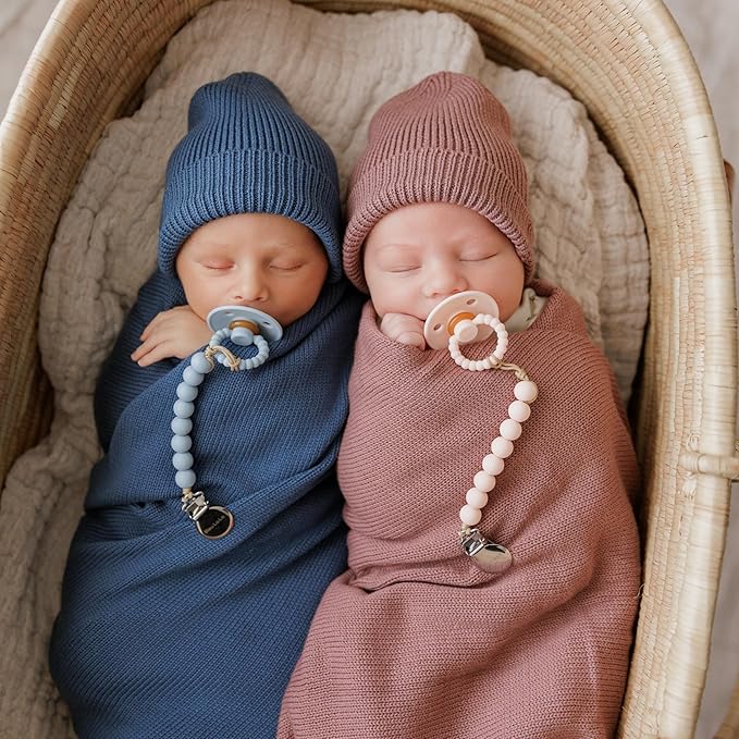 Baby Gift Set - Organic Cotton Newborn Blanket Essentials, Thoughtful Baby Shower & New Baby Gift for Boys & Girls (Luxe - Sugar Plum)