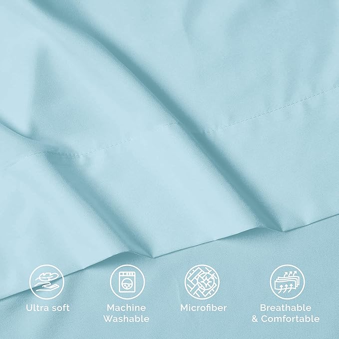 Luxury Flat Sheet on Amazon Elegant Comfort Wrinkle-Free 1500 Premier Hotel Quality 1-Piece Flat Sheet, Queen Size, Aqua