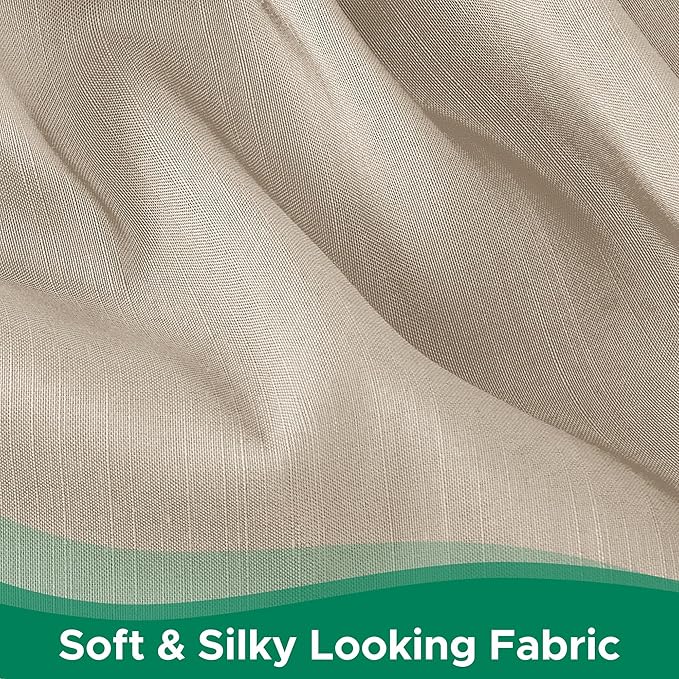 Biscaynebay Wrap Around Bed Skirts for Queen Beds 14" Drop, Light Camel Adjustable Elastic Dust Ruffles Easy Fit Wrinkle & Fade Resistant Silky Luxurious Fabric Solid Machine Washable