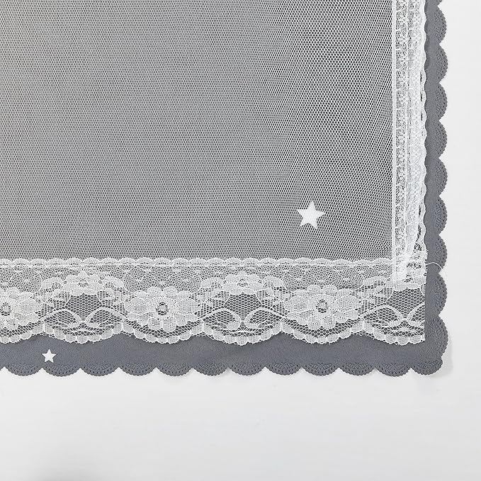XiDi Girls Curtains for Bedroom with Star, Ideal for Kids Room with Unicorn Theme, Blackout Curtains for Living Room Princess Room Deco 96 inchs Long 52 inches Wide 2 Panel Grey
