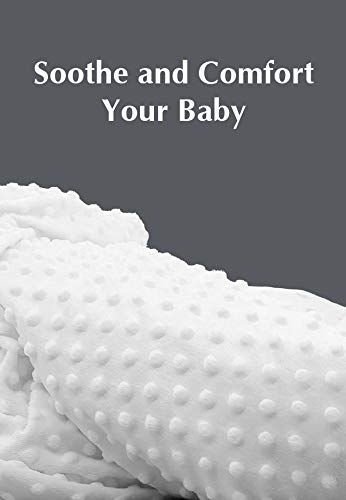 American Baby Company Heavenly Soft Chenille Receiving Blanket (30" x 40"), 2-Layer Design with Minky Dot & Silky Satin, White, for Boys and Girls