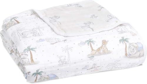 aden + anais 100% Cotton Muslin Baby Blanket Crib Bedding for Newborn Baby and Toddler, Nursery Blanket for Boys and Girls, Baby Registry and Shower Gift - Keep Rising