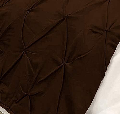 Bed Runner Set - 100% Pure Cotton 800 Thread Count - Luxury 1 Pinch Pleated Bed Runner and 2 Pillow Cover - 3 Piece Pinch Pleated Bed Runner Set Queen, Chocolate