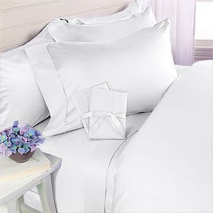 Elegant Comfort 1500 Premier - Wrinkle Resistant - Hotel Quality Ultra Soft Luxurious 4 pcs Bed Sheet Set, Deep Pocket Up to 16" - Many Size and Colors, Full, White