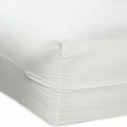 Linen Store Premium Mattress Protector Cover Microfiber Waterproof Zippered Mattress Encasement Cover, Velcro Zip, Ultra Soft - Twin Size