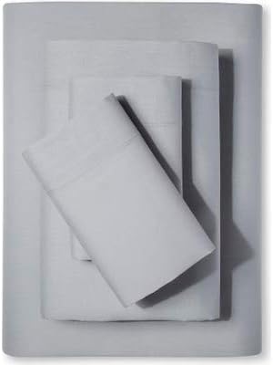 Full XL 100% Microfiber Double Brushed Sheet Set - Extra-Soft, Breathable & Wrinkle-Free - 15" Deep Pockets, 54" x 80" - Ideal for Extra Long Full Beds - 4PC Set (Full XL, Medium Grey)