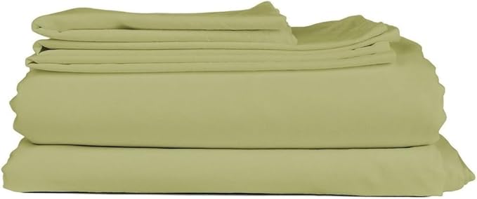 Full XL 100% Microfiber Double Brushed Sheet Set - Extra-Soft, Breathable & Wrinkle-Free - 15" Deep Pockets, 54" x 80" - Ideal for Extra Long Full Beds - 4PC Set (Full XL, Sage Green)