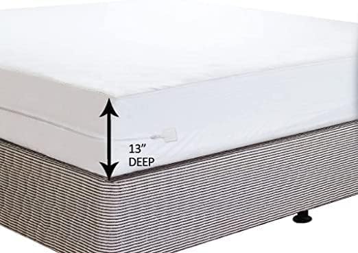 Linen Store King Mattress Protector Cover, Premium Microfiber Mattress Cover Waterproof Shield Zippered Mattress Bed Protector Encasement, Velcro Zip, Ultra Soft - King Size