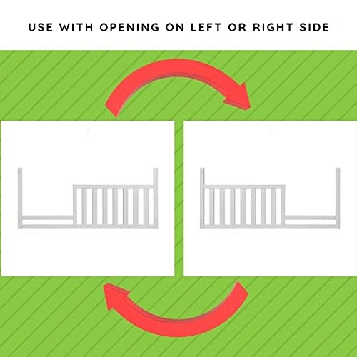 Toddler Bed Safety Guard Rail for Baby Cache Convertible Cribs - Solid Wood Rail for Convertible Crib to Toddler Bed Conversion - Safety Bed Rail for Children (White)