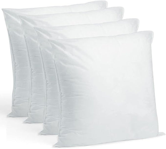 Hometex Throw Pillow Insert 15" x 15" Polyester Filled Standard Cover (4 Pack)