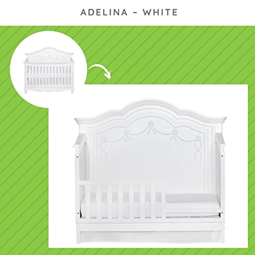 Toddler Bed Safety Guard Rail for Baby Cache Convertible Cribs - Solid Wood Rail for Convertible Crib to Toddler Bed Conversion - Safety Bed Rail for Children (White)