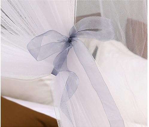 Kertnic Mosquito Net Bed Canopy for Girls, Princess Canopy Bed Curtain Fine Sheer Mesh Dome Bed Canopies, Kids & Adults Lace Tent for Twin Full Queen King Bed (White)