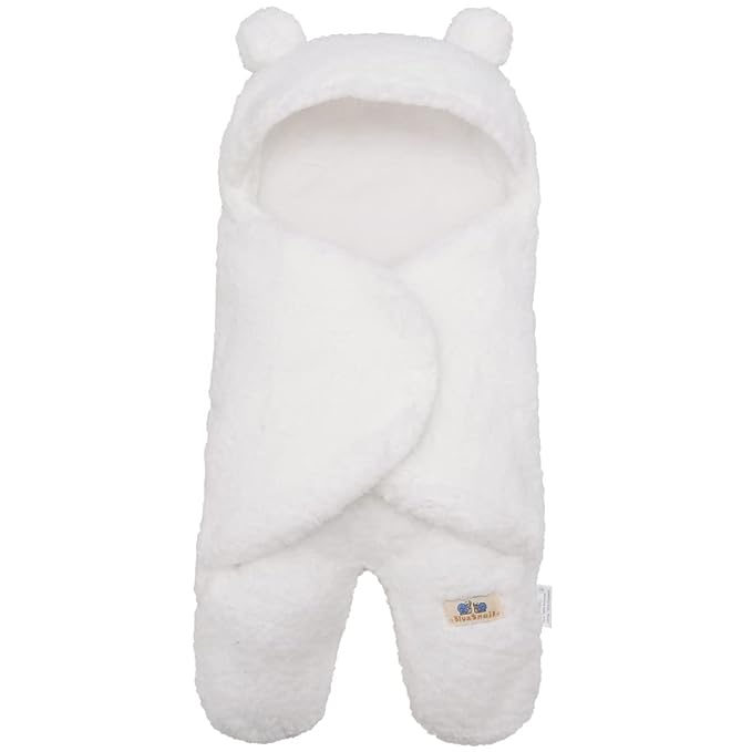 BlueSnail Newborn Receiving Blanket Baby Sleeping Wrap Swaddle(0-3M, 8-13lbs,Cream)