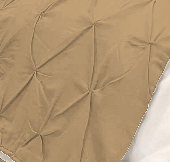 Bed Runner Set - 100% Pure Cotton 800 Thread Count - Luxury 1 Pinch Pleated Bed Runner and 4 Pillow Cover - 5 Piece Pinch Pleated Bed Runner Set Twin, Taupe