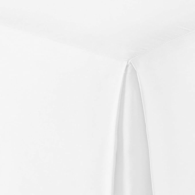 Amazon Basics Lightweight Pleated Bed Skirt, Full, Bright White, Solid (Pack of 8)