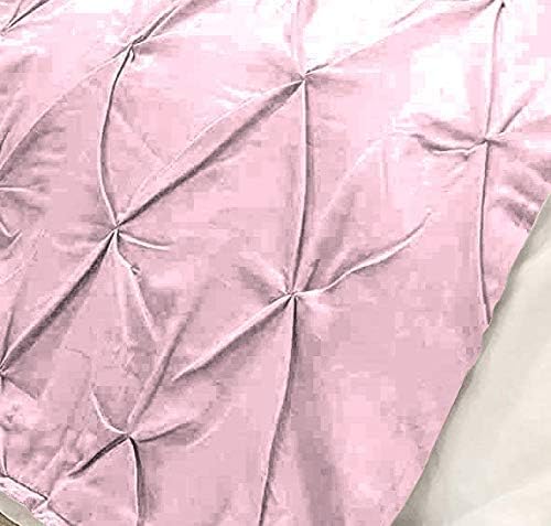 Bed Runner Set - 100% Pure Cotton 800 Thread Count - Luxury 1 Pinch Pleated Bed Runner and 2 Pillow Cover - 3 Piece Pinch Pleated Bed Runner Set Queen, Pink