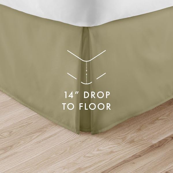 Linen Market Bed Skirt - Ultra Soft Microfiber - Easy Fit with 14 Inch Tailored Drop - Hotel Quality, Shrinkage & Fade Resistant - Bed Cover - Queen Bed Set - Bedroom Décor - (Queen, Sage)