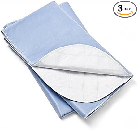 Nobles Reusable/Washable Waterproof Bed Pad for Children or Adults Pack of 3 (54x35, Blue)