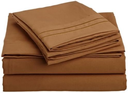 Elegant Comfort 1500 Premier Wrinkle & Fade Resistant Hotel Quality Ultra Soft Luxurious 4-Piece Bed Sheet Set with Deep Pockets, Twin/Twin XL Bronze