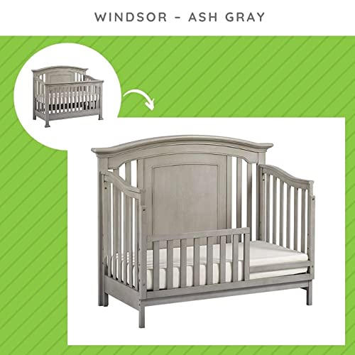 Toddler Bed Safety Guard Rail for Baby Cache Convertible Cribs - Solid Wood Rail for Convertible Crib to Toddler Bed Conversion - Safety Bed Rail for Children (Ash Grey)