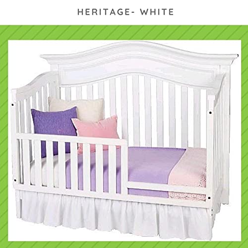 Toddler Bed Safety Guard Rail for Baby Cache Convertible Cribs - Solid Wood Rail for Convertible Crib to Toddler Bed Conversion - Safety Bed Rail for Children (White)