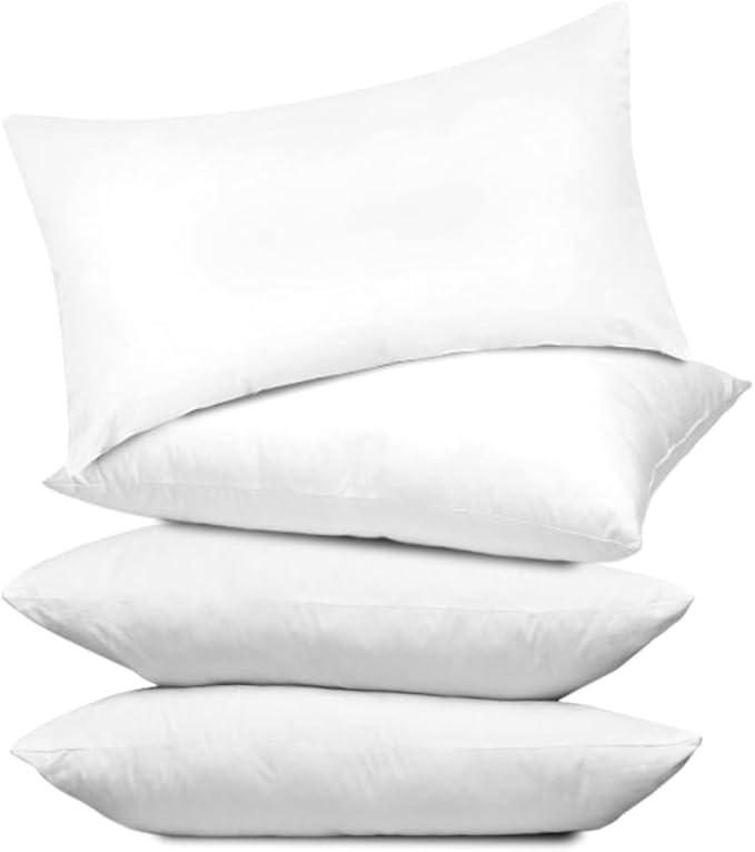 Covers & All Throw Pillow Inserts Only Pack of 4, Durable Soft Rectangle 20 x 26 Inches 65 GSM Non-Woven Fabric with 15D Silicon Fiber Filling, Universal uses for Home Decor Office Indoor Outdoor