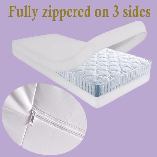Ultra Soft Fabric Zippered Mattress Encasement Protector Heavy Duty Complete Cover 100% Waterproof King