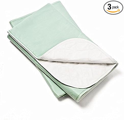 Nobles Reusable/Washable Waterproof Bed Pad for Children or Adults Pack of 3 (34x35, Green)
