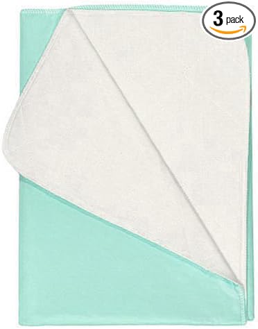 Nobles Reusable/Washable Waterproof Bed Pad for Children or Adults Pack of 3 (17x24, Green)