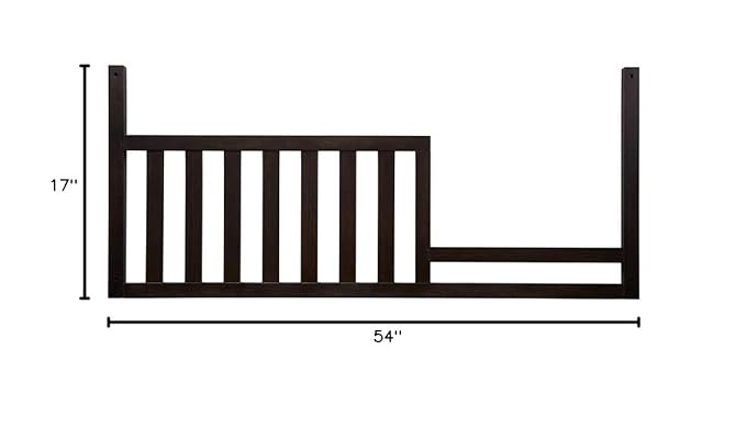 Toddler Bed Safety Guard Rail for Baby Cache Convertible Cribs - Solid Wood Rail for Convertible Crib to Toddler Bed Conversion - Safety Bed Rail for Children (Vintage Gray)