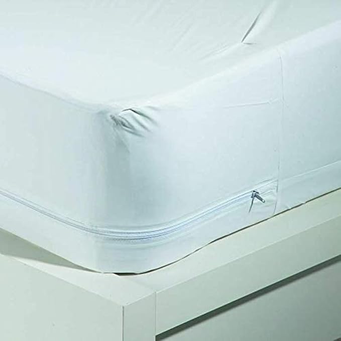 King Size Vinyl Mattress Protector Zippered Encasement Cover 100% Waterproof Prevent Stains and Spills (King)