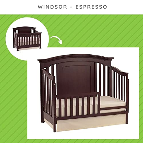 Toddler Bed Safety Guard Rail for Baby Cache Convertible Cribs - Solid Wood Rail for Convertible Crib to Toddler Bed Conversion - Safety Bed Rail for Children (Espresso)