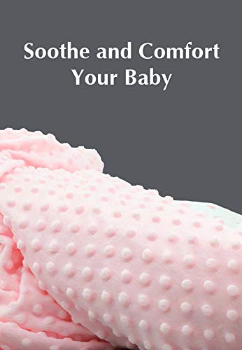 American Baby Company Heavenly Soft Chenille Receiving Blanket (30" x 40"), 2-Layer Design with Minky Dot & Silky Satin, Pink, for Boys and Girls