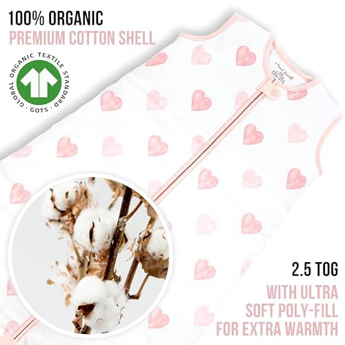 Mama Cheetah Baby Sleep Sack 2.5 TOG, Winter Baby Sleeping Bag with 2-Way Zipper, Organic Cotton Swaddle Transition Wearable Blanket for Boy Girl Infant Toddler, 6-12 Months