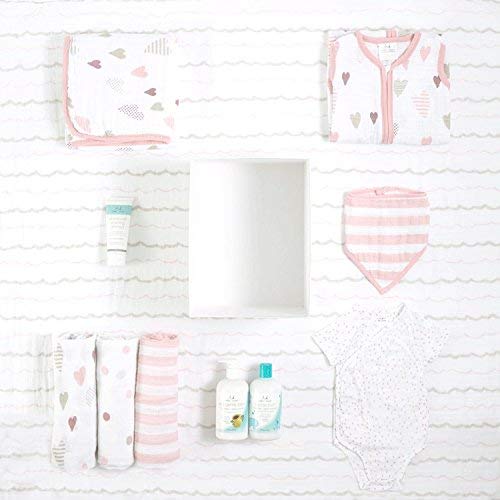 aden + anais Boutique Dream Blanket, Boutique Muslin Baby Blankets for Girls & Boys, Ideal Newborn Nursery & Crib Blanket, Unisex Toddler & Infant Bedding, Shower & Registry Gift, Heartbreaker