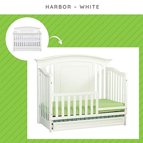 Toddler Bed Safety Guard Rail for Baby Cache Convertible Cribs - Solid Wood Rail for Convertible Crib to Toddler Bed Conversion - Safety Bed Rail for Children (White)