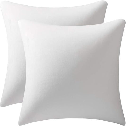 Throw Pillow Covers 18x18 Ivory White: Pack of 2 Cozy Soft Velvet Square Modern Luxury Decorative Throw Pillow Cases for Sofa Couch Living Room Bed Home Decor